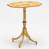 Late George III Painted, Découpage and Giltwood Tripod Table