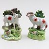 Two Staffordshire Walton Pearlware Models of Sheep