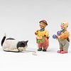 Lehmann Nina Cat Toy and Two Wind Up Clowns