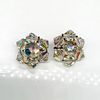Iridescent Bead Cluster Clip-On Earrings
