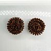 Vintage Brown Bead Cluster Screw-Back Earrings