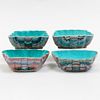 Group of Four Chinese Famille Rose Porcelain Butterfly Form Bowls