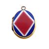 French Patriotic Victorian Gold Filled & Overlay Glass Locket
