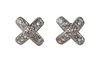 Pair of Tiffany Platinum Mini Cross Earrings