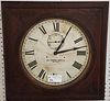 Vintage Oak Self Winding Clock Co Ny - 20.5"H X 20.5"W X 6.25"D