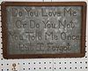 Punched Tin Framed Saying "Do You Love Me Or Do You Not You Told Me Once But I Forgot" - 10.25" X 15.25"