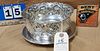 Whiting & Cartier Sterling: Whiting Sterling Bowl - 3.75"H X 8.75" Diam - 17.06 Ozt & Cartier Dish 9.5" Diam 8.16 Ozt - (25.22 Ozt Total)