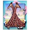 Ferjo "Giraffe Love" Hand Signed Original Painting on Canvas with Letter of Authenticity.