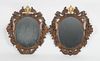 Pair of Continental Baroque Parcel Gilt Carved Mirrors