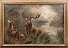  THE MONARCH OF THE GLEN AT MOONLIGHT OIL PAINTING