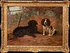 PORTRAIT OF TWO SPANIELS, LILY & JACK OIL PAINTING