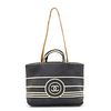 CHANEL HERE MARK CANVAS & LEATHER TOTE BAG