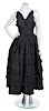 An Oscar de la Renta Black Ball Gown, No Size.