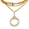 CHANEL COCO MARK LOUPE GOLD PLATED NECKLACE