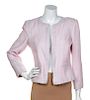 A Chanel Pink Boucle Jacket, Size 38.