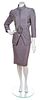 An Andrew Gn Grey Silk Evening Suit, Jacket and Skirt Size: 44.