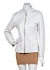A Jill Sander White Leather Jacket, Size 38.