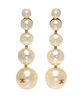 * A Pair of Chanel Goldtone and Faux Pearl Pendant Earclips,