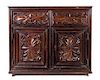 * A Louis XIII Walnut Cabinet Height 57 3/4 x width 69 x depth 22 inches.