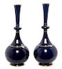 A Pair of Sevres Porcelain Vases Height 21 1/2 inches.