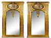 A Near Pair of Louis XVI Style Giltwood Mirrors Height 114 1/2 x width 75 inches.