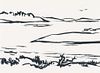 H. WINGLER (1896-1981), Lake with green shore. Sweden,  1962, Felt-tip pen
