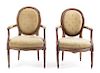 * A Pair of Louis XVI Style Fauteuils Height 34 1/2 inches.