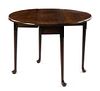* A Queen Anne Style Mahogany Drop-Leaf Table Height 28 x width 35 3/4 x depth 12 3/4 inches (closed).