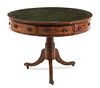 * A Regency Mahogany Drum Table Height 29 x diameter of top 38 inches.