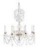 A George III Style Cut Glass Eight-Light Chandelier Height 29 x diameter 24 inches.