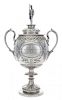 A Victorian Silver Cup and Cover, Edward and John Barnard, London, 1863, the domed lid surmounted by an infantryman, worked t