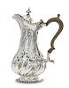 * A Victorian Silver Ewer, Manoah Rhodes & Sons Ltd., London, 1899, the hinged cover surmounted by a floral and twist decorat