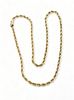 14kt Yellow Gold Rope Twist Necklace, W 0.25" L 24" 44g