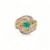 Colombian Emerald, Diamond & 14k Yellow Gold Ring, 8g Size: 6.5
