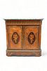 Louis XV Style Satinwood Marquetry Cabinet, Bronze Ormolu, 20th C., H 41" L 41" Depth 18.5"