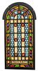 Stained & Leaded Glass Window Pane, Ca. 1930, H 45" W 22.5"