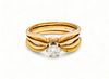 Diamond (approx .25pts), 14K Yellow Gold Engagement Ring, 4g Size: 5.75