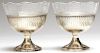Pair of Sterling Silver & Glass Ice Cream Bowls