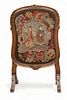 French Style Carved Walnut And Needlepointe Panel Fire Screen Ca. 1880 H 36.5" W 21.25" Depth 16.5"