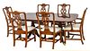 Lineage Funiture (American) Mahogany Dining Table And Six Chairs, H 29" W 44.5" L 75" (Table)
