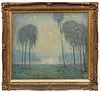 Ernest Harrison Barnes (American, 1873-1955) Oil on Canvas, "Impressionist Landscape", H 24" W 30"