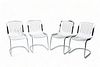 Willy Rizzo for Cidue (Italian) Chrome Chairs Ca. 1970, Group of 4 H 31" W 17" Depth 22"