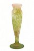 Galle Acid Cutback Art Glass Bud Vase Ca. 1900-1910, H 9.5" Dia. 3.25"