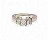 Square Cut Diamond (approx. .50ct), 14K White Gold Ring, 4.5g Size: 7