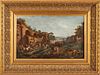 A.L. Verspuy, Flemish Oil on Canvas, Ca. 18th C., "Village Market Day", H 12" W 19.25"