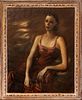 John Carroll (American, 1892-1959) Oil on Canvas, 1938, "Portrait of Mary Thom", H 50" W 40"