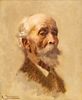 Alfred Jonniaux (Belgian, 1882-1974) Oil on Canvas, Ca. Early 20th C., "Old Italian", H 18.5" W 15"