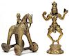 2 Indian Cast Gilt Brass Figurines