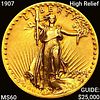1907 High Relief $20 Gold Double Eagle CHOICE BU