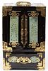 Chinese Lacquer, Gilt Brass & Hardstone Jewel Box